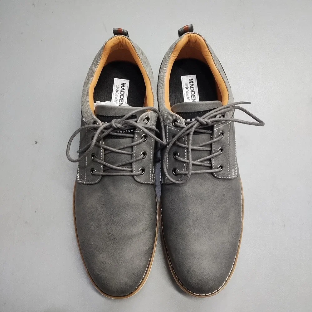 Madden Lopiut Oxford Shoes Mens Size 11.5 Gray Lightweight Comfort Almond Toe